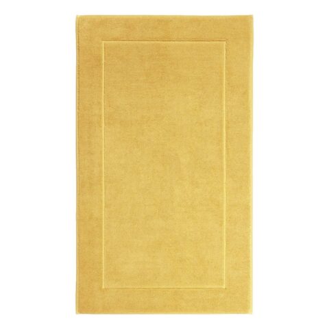 Medvilninis vonios kilimėlis London, 60x100, geltonas, neslystantis, 100% egiptietiška medvilnė, tankis 1200 gr/m²