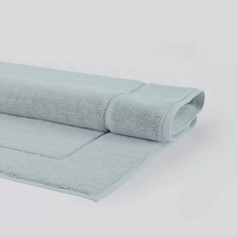 Medvilninis vonios kilimėlis London, 60x100, mėtų spalvos, neslystantis, 100% egiptietiška medvilnė, tankis 1200 gr/m²