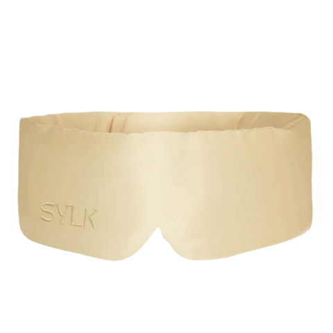 šilkinė miego kaukė šampano spalvos